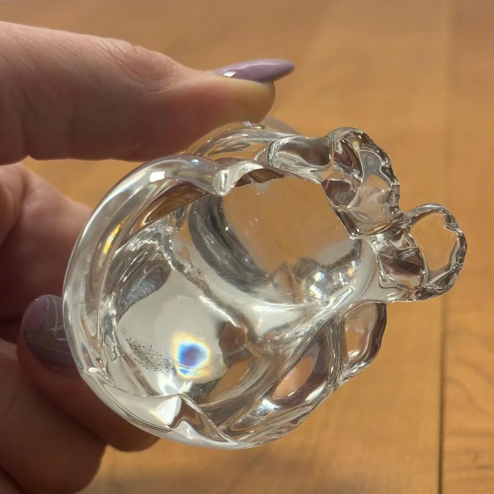 Princess House Clear Crystal Cat Figurine Sitting Glass Kitty Paperweight 3.75